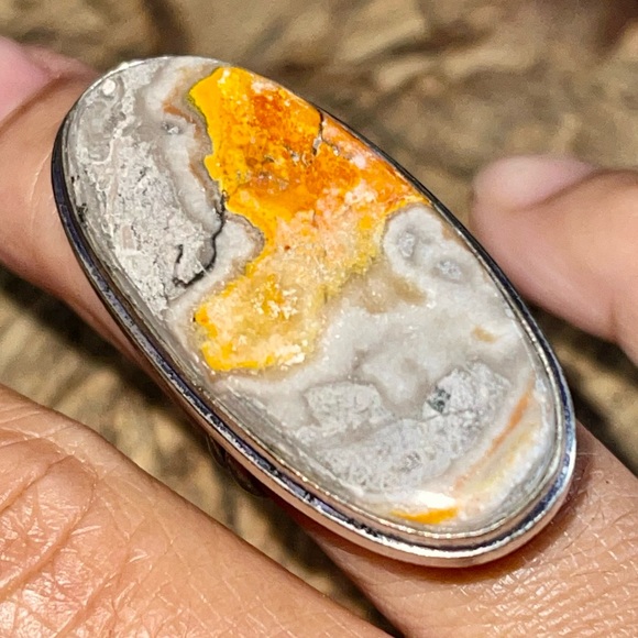 Indonesian Bumblebee Jasper Ring Size 6 - Picture 1 of 12